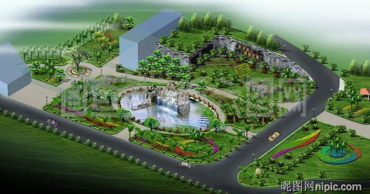 園林景觀設計效果圖psd素材圖片