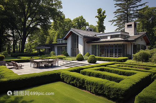 豪華住宅的花園